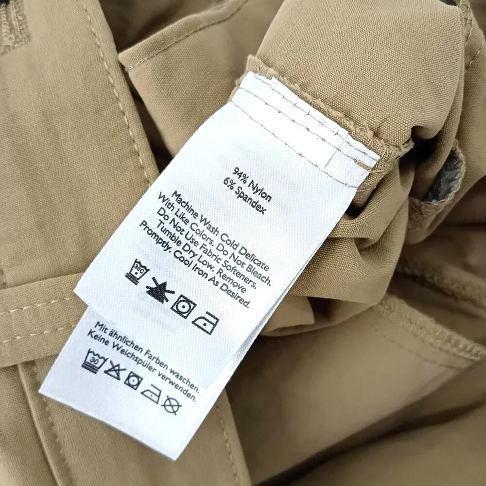 Eddie Bauer Travex 34x32 Khaki Tan Nylon Stretch Hiking Travel Pants Gorpcore